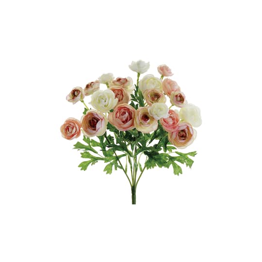Pink &#x26; Ivory Mini Ranunculus Bush 